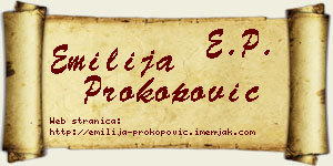 Emilija Prokopović vizit kartica